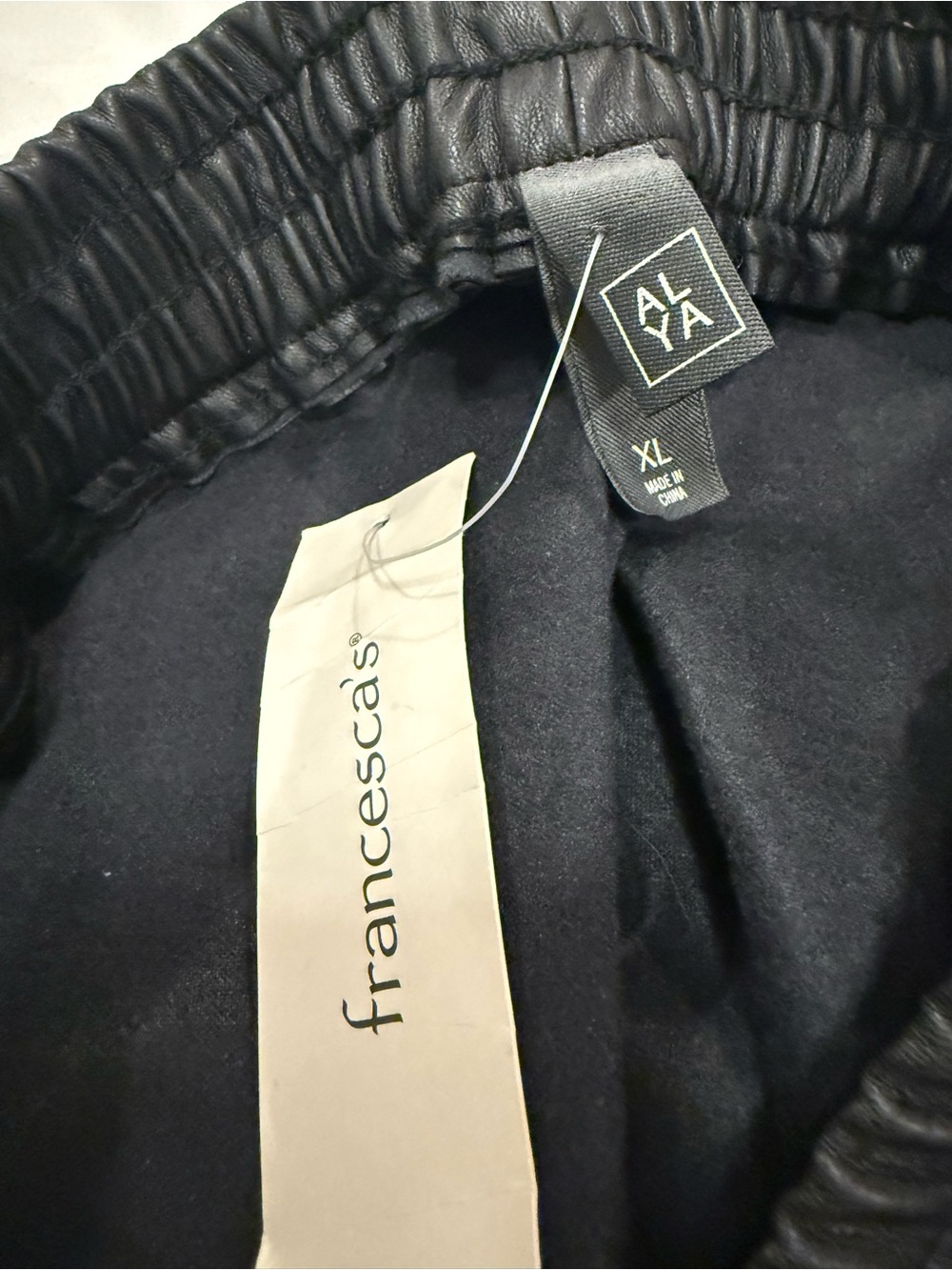 NWT Francesca's ALYA Black Faux Leather Shorts - Size XL - Picture 3 of 6